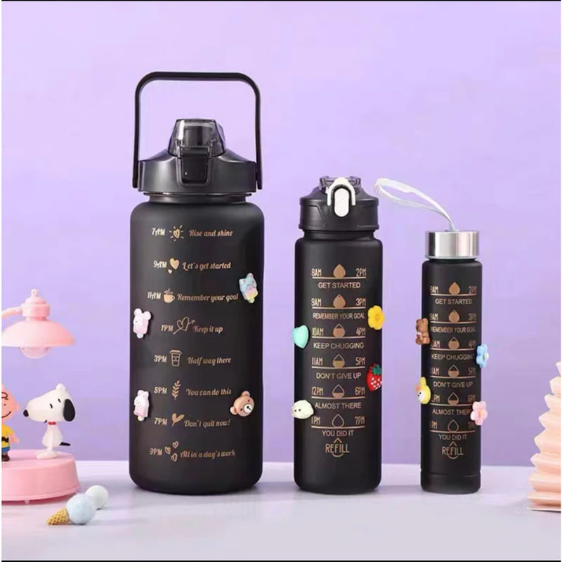 kit 3 Garrafa 2000ml de Água com Adesivos 3D