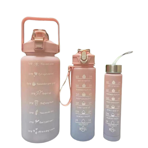 kit 3 Garrafa 2000ml de Água com Adesivos 3D