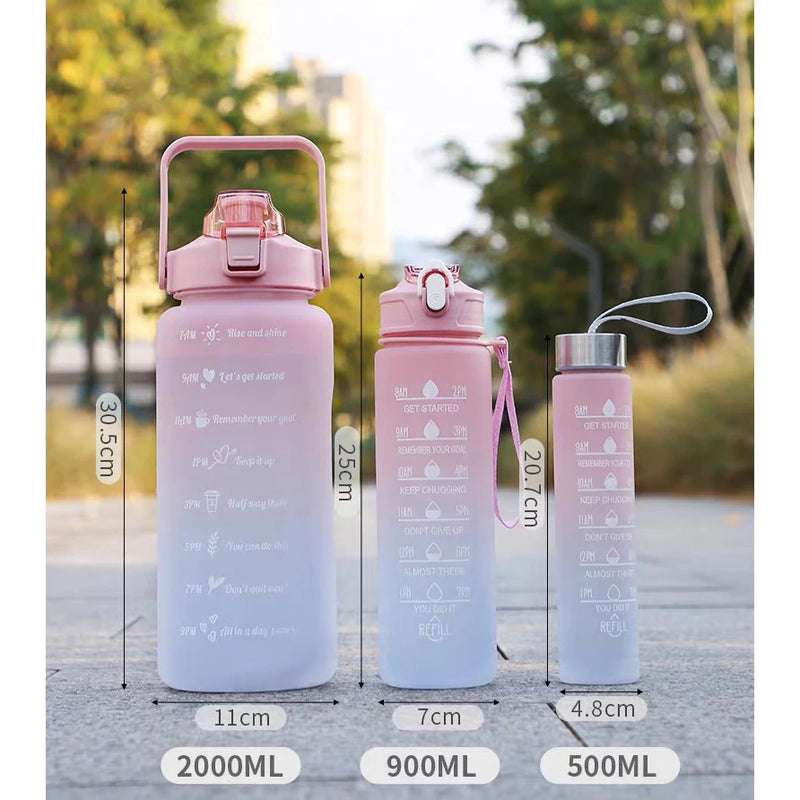 kit 3 Garrafa 2000ml de Água com Adesivos 3D